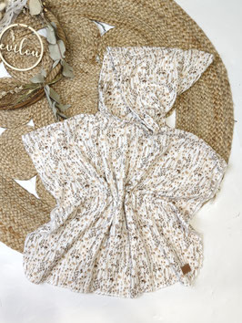 Badeponcho Musselin "Blument braun"