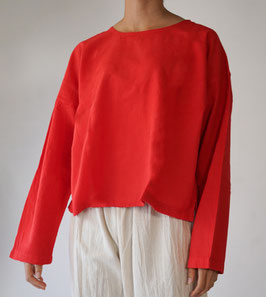 長袖ショート薄地　朱