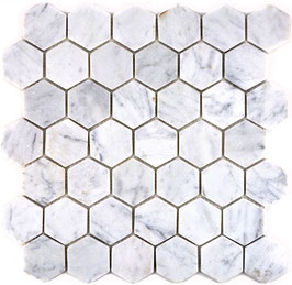 Mosaico Esagono 48mm Bianco Carrara