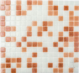 Mosaico 20mm Piscina Bianco Mix Marrone
