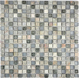 Mosaico Marmo Vetro 15mm Symbol Grey
