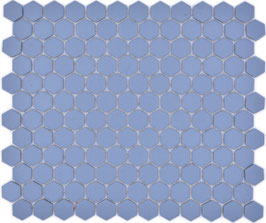 Mosaico 23/26mm ANTISCIVOLO Esagoni CIANO opaco