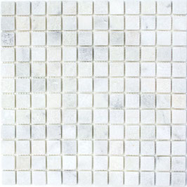 Mosaico Marmo 23mm Bianco Carrara anticato
