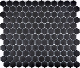 Mosaico 23/26mm ANTISCIVOLO Esagoni NERO opaco