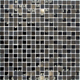 Mosaico Marmo Vetro 15mm Graffiti Mix Carbone