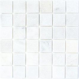 Mosaico Marmo 48mm Bianco Carrara anticato