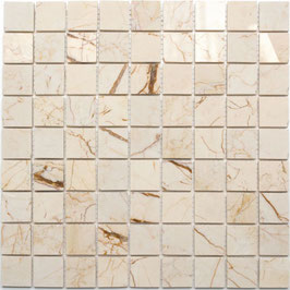 Mosaico Marmo 32mm Golden Cream lucido