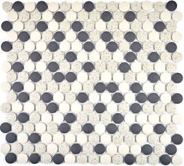 Mosaico ANTISCIVOLO Bottone SALE PEPE MIX opaco