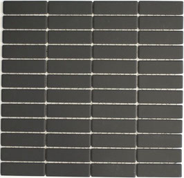 Mosaico Antiscivolo Ruvido NERO MATTONCINO non smaltato