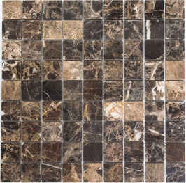 Mosaico Marmo 32mm Impala Brown lucido