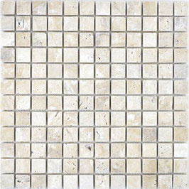 Mosaico Marmo 23mm Travertino Chiaro anticato