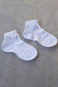 Chaussettes bébé fille revers coton blanc