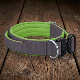 Halsband Emmaline - mit Griff - dunkelgrau | hellgrün
