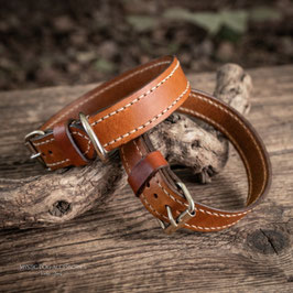 Leder Halsband Classic Cognac-Natur