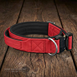Halsband Emmaline - mit Griff - rot | schwarz