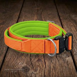 Halsband Emmaline - mit Griff - orange | hellgrün