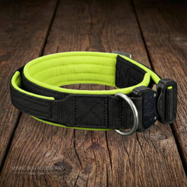 Halsband Emmaline - mit Griff - schwarz | neon gelb