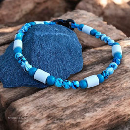 Perlen EM - Keramik Halsband Blue