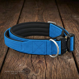 Halsband Emmaline - mit Griff - azurblau | schwarz
