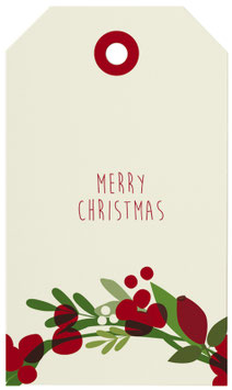 Geschenkanhänger Beerenkranz Merry Christmas