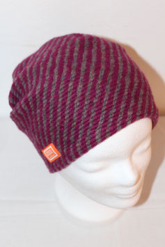 BEANIE / STIRNBAND / SCHLAUCHSCHAL WOLLE ZYKLAME/GRAU