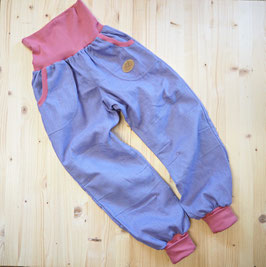 Lange Leinenhose  TUULI Flieder Gr. 122/128 SV