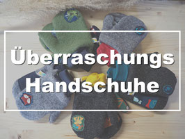 Überraschungs Handschuh grün, grau, blau, Tiere