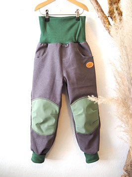 Jeans mit Softshellbesatz  Grau/Grün