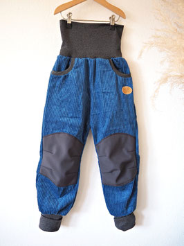 Breitcordhose blau mit Softshellbesatz grau  SV