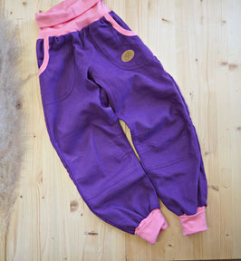Lange Leinenhose  TUULI lila Gr. 122/128 SV
