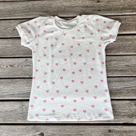 Frotteeshirt Damen weiß mit Herzen