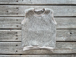 Pullunder aus Merino-Wollstrickstoff beige meliert