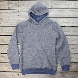 Kapuzenpulli Wollwalk Herren, grau-blau