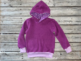 Kuscheliger Hoodie Bio-Baumwollfleece Brombeerfarben