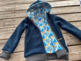 Gefütterte Walkjacke Fuchs (Bio) dark petrol