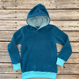 Kuscheliger Hoodie Bio-Baumwollfleece petrol