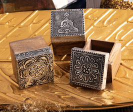3er Set Holzboxen silber aus Mangoholz