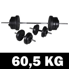 60,5kg Langhantel Kurzhantel - Set