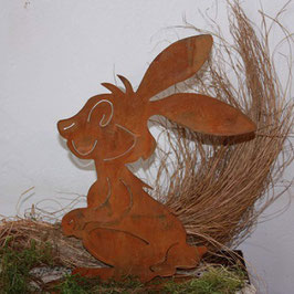 Hase 32 x 23 cm Edelrost