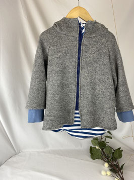 SOFORTSKAUF Walk-Mantel grau blau-weiß gestreift