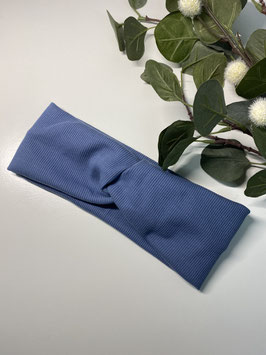 Knotenstirnband "Graublau Ripp" Damen
