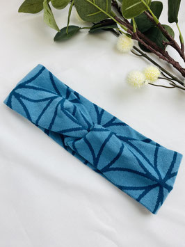 Knotenstirnband "Lebensblume blau" Damen
