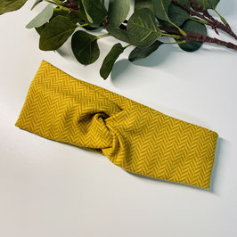 Knotenstirnband "Senfgelb Jacquard" Damen