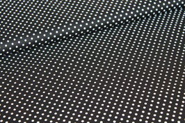 Baumwolle schwarz mit kleinen weißen Punkten