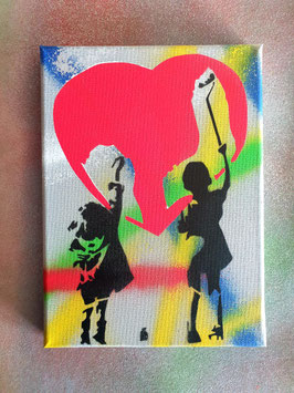 Leinwand - Banksy-Style "Paint Heart"