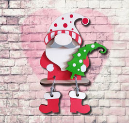 Weihnachts-Gnom mit Baum - Deko