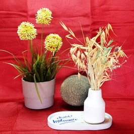 Vase & Tablett "Willkommen"