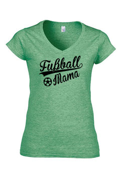 T-Shirt Fussball-Mama V-Ausschnitt