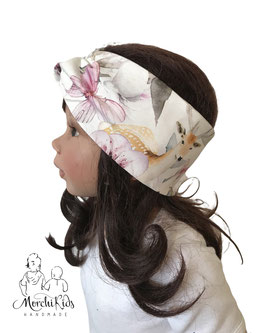 ( MAMA & TOCHTER ) Stirnband Haarband für Kinder & Erwachsene " Aquarell Schmetterlinge & Reh " KU 48-58