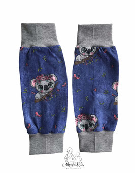 Beinstulpen Mädchen Accessoires " Koala blau " Größen 1-3 Jahre / 3-7 Jahre